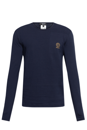 【送料&関税込】Versace Long Sleeve Cotton Blend T-shirt Versace Underwear T-shirt with long sleeves | Men's Clothing